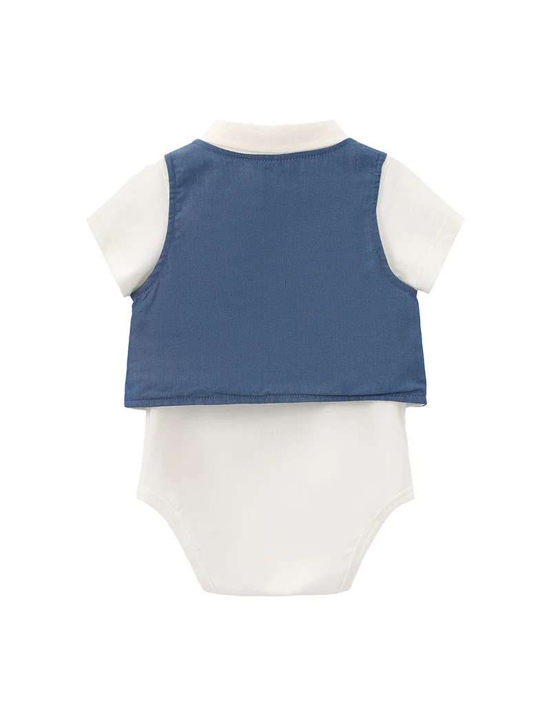 Balabala Blue/White Baby Boys Woven short sleeve suit for Men | Best Price UAE