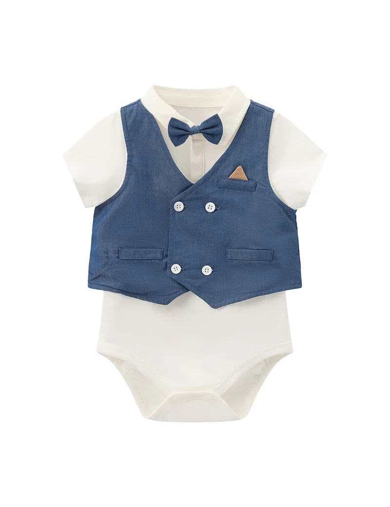 Balabala Blue/White Baby Boys Woven short sleeve suit for Men | Best Price UAE