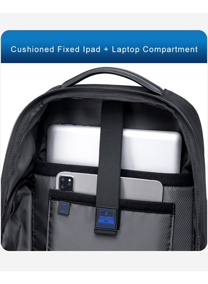 ARCTIC HUNTER B00683 Business 15.6-Inch Luxuary Laptop Waterproof Professional Travel Work Office Durable Stylish Ergonomic Backpack USB Outport Bag - Black  - Image 5