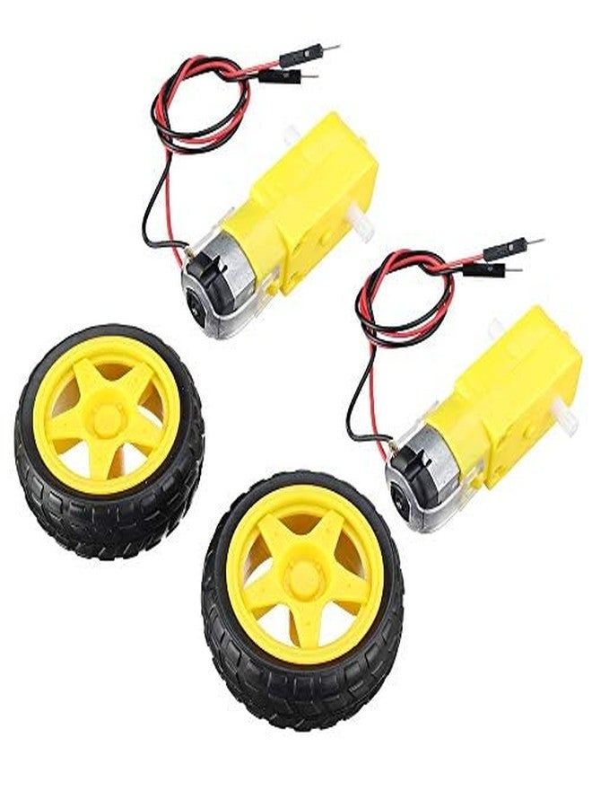 Robodo 2 Set Smart Car Robot Chassis Kit with Plastic Tire Wheel With Deceleration DC 3-6v Drive Gear Motor For BO Motor with Wheel - Image 5