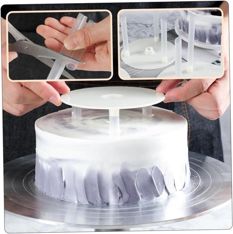 Cake Support Bracket 6-Inch Multi-Layer Cake Stand Plastic Suspension Gasket Rods for Dessert Display and Baking Decorating Supplies 6 Sets - Image 3
