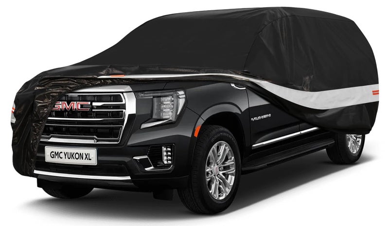 غطاء سيارة هولثلي 10 طبقات مخصص لسيارة SUV لجيمسي يوكون XL 2000-2024 مقاوم للماء لجميع الأحوال الجوية للسيارات في الهواء الطلق غطاء كامل حماية من الشمس والأشعة فوق البنفسجية والمطر مع قطن أسود