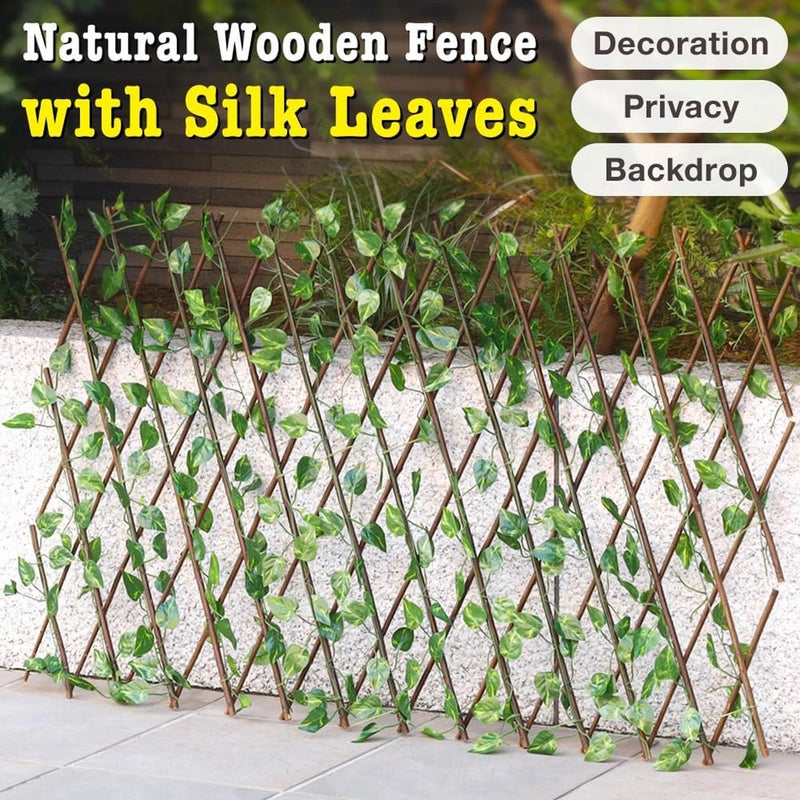 REDWIND 1 x 4 Feet - Expands Upto 2 x 9 Feet - Green - Pack of 1 - Artificial Expandable Trellis Ivy Leaves Fence Mat for Wall, Home, Out Door, Indoor, Balcony Decoration - Image 5
