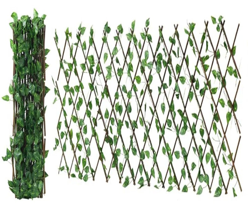 REDWIND 1 x 4 Feet - Expands Upto 2 x 9 Feet - Green - Pack of 1 - Artificial Expandable Trellis Ivy Leaves Fence Mat for Wall, Home, Out Door, Indoor, Balcony Decoration - Image 4