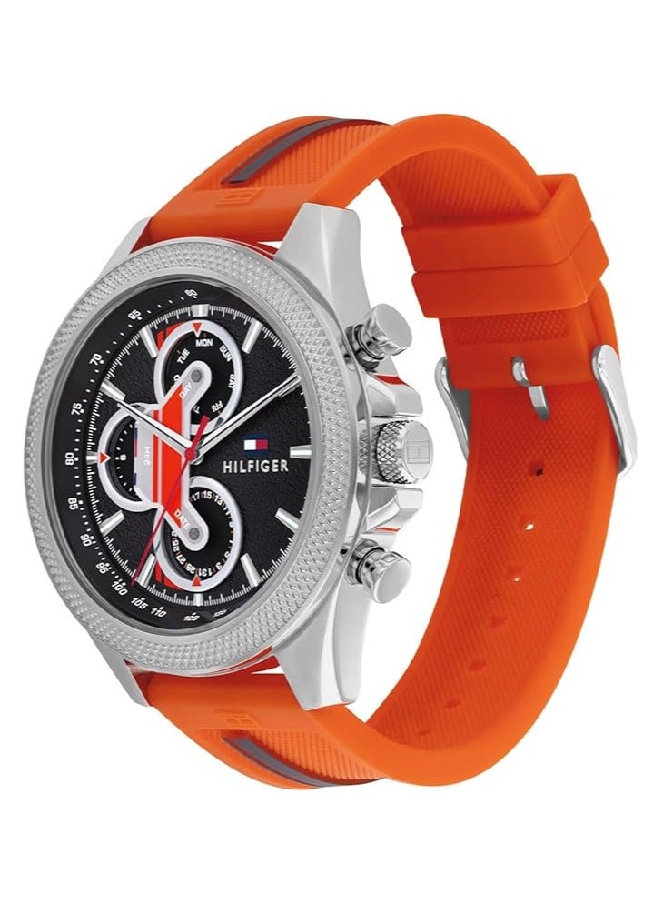 تومي هيلفيغر ساعة يد دائرية الشكل من السيليكون للرجال من تومي هيلفيغر - 1792084 - 46 مم - Image 2