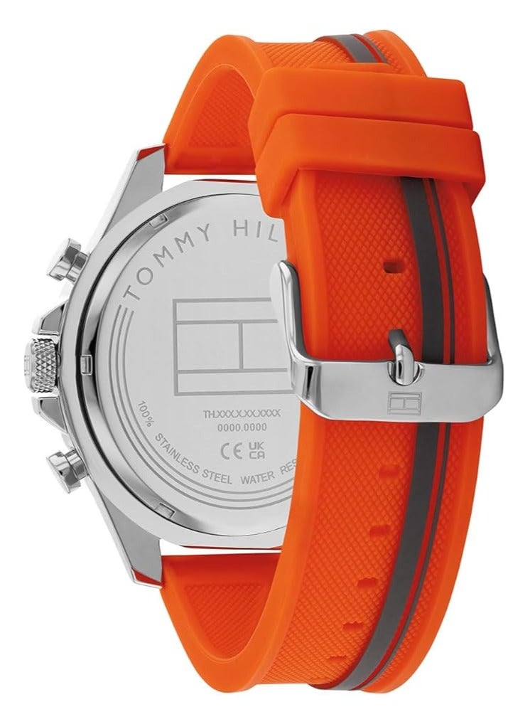 تومي هيلفيغر ساعة يد دائرية الشكل من السيليكون للرجال من تومي هيلفيغر - 1792084 - 46 مم - Image 3