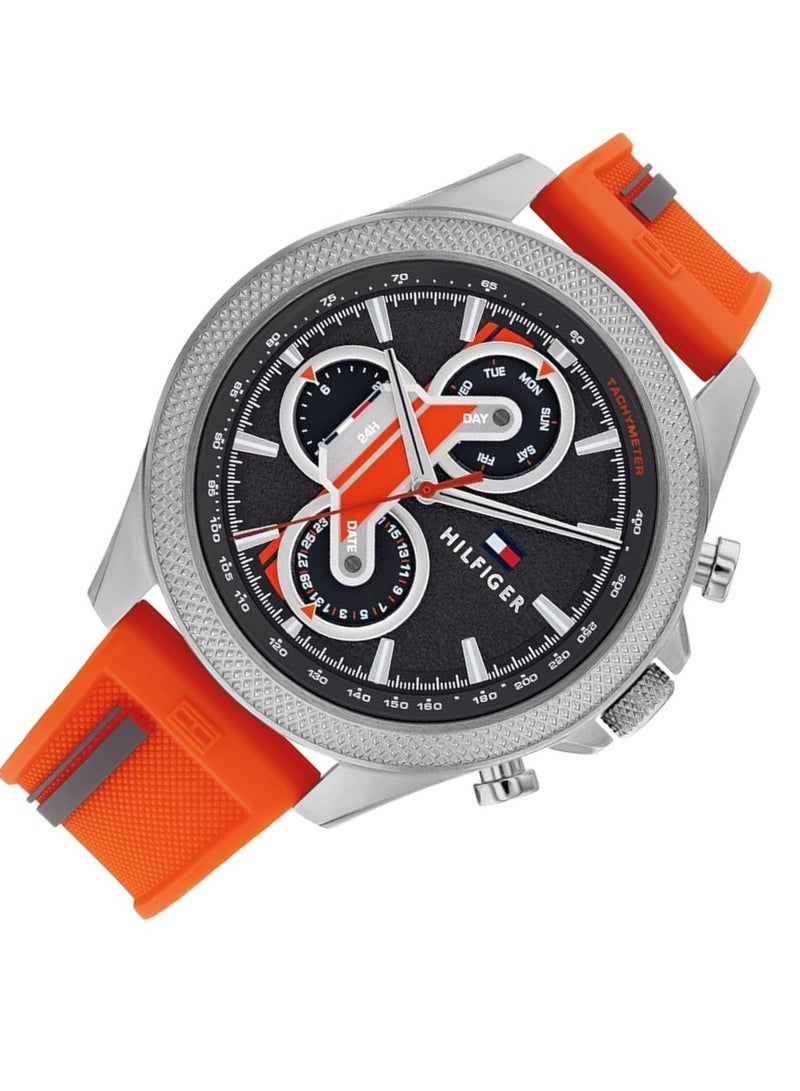 تومي هيلفيغر ساعة يد دائرية الشكل من السيليكون للرجال من تومي هيلفيغر - 1792084 - 46 مم - Image 4