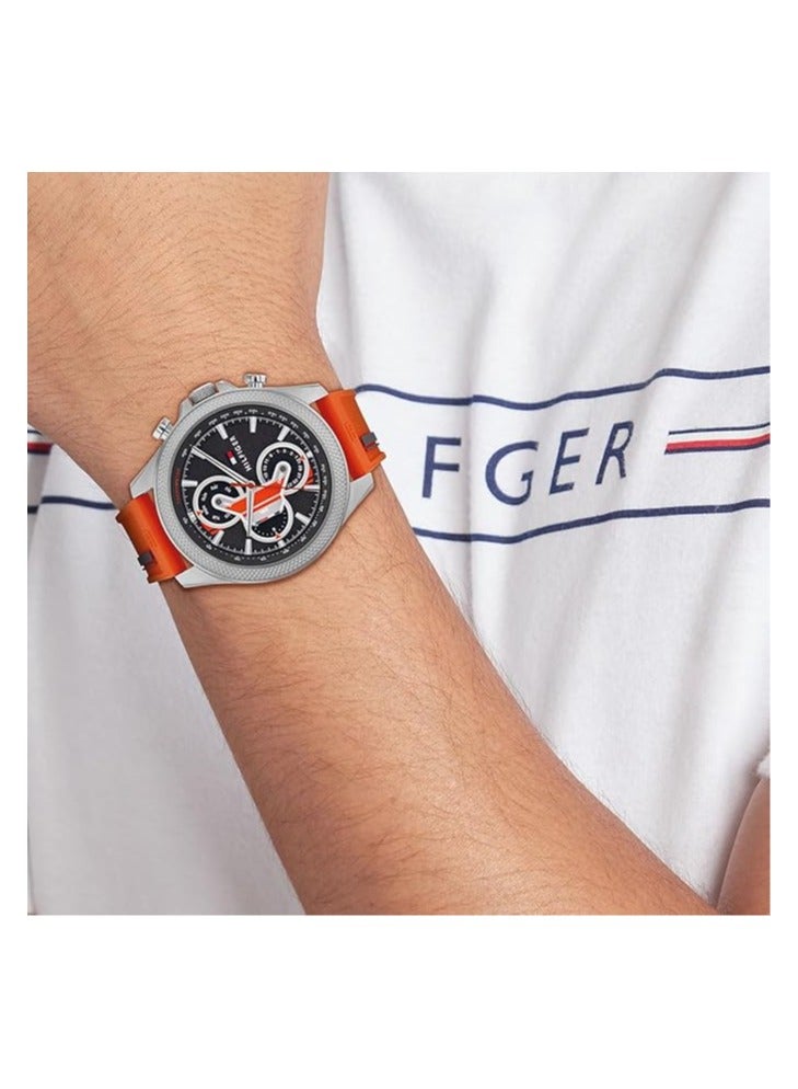 تومي هيلفيغر ساعة يد دائرية الشكل من السيليكون للرجال من تومي هيلفيغر - 1792084 - 46 مم - Image 5