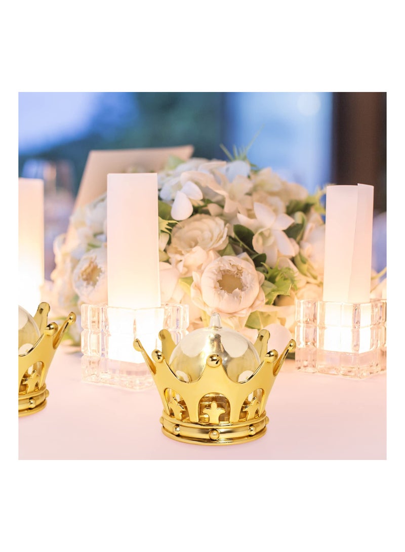 SOLARAE Gold Fillable Crown Candy Storage Boxes with Dome - 12PCS Decorative Crown Goblets for Baby Showers, Princess Birthday Parties, and Party Favors. Perfect for Celebrations! - Image 4