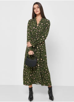 V-Neck Printed Dress