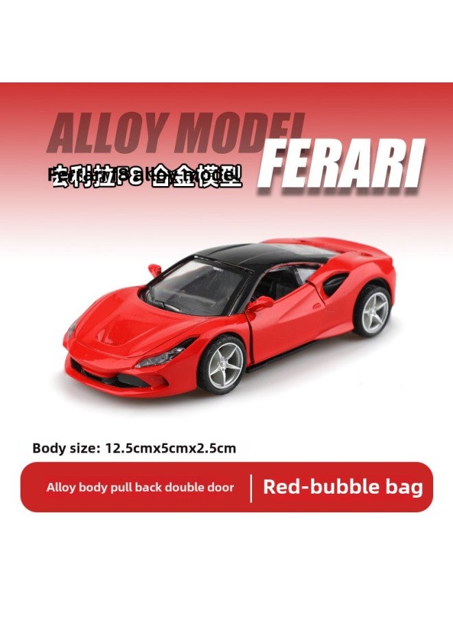 [bag] 1:36 Alloy Car Simulation Car Model Boy Children's Toy Car Gift Ornaments-Color:(bubble Bag) 1: 36 Ferrari Red  - Image 1