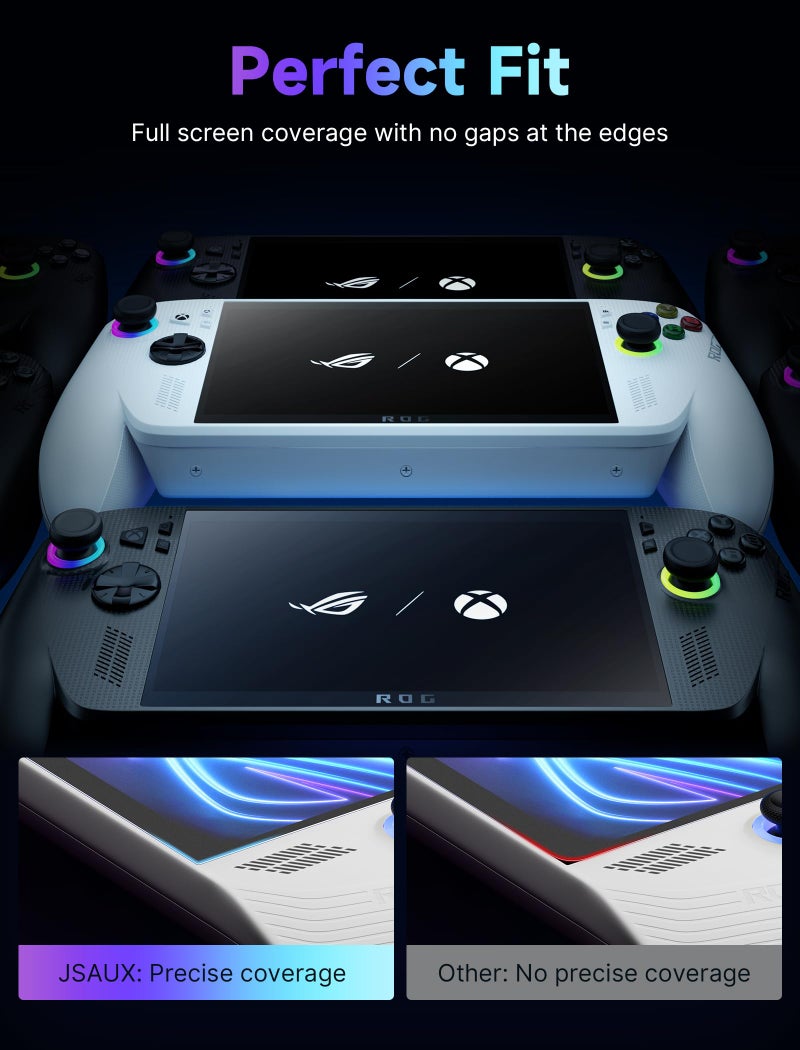 JSAUX Anti-Glare Screen Protector for ROG Xbox Ally/ROG Xbox Ally X (2025) / ROG Ally 2-Pack, Matte 9H Hardness Tempered Glass with Guide Frame, 7" Anti-Scratch Screen Protector for ASUS ROG Ally X - Image 5