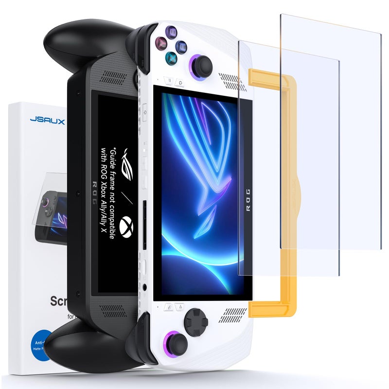 JSAUX Anti-Glare Screen Protector for ROG Xbox Ally/ROG Xbox Ally X (2025) / ROG Ally 2-Pack, Matte 9H Hardness Tempered Glass with Guide Frame, 7" Anti-Scratch Screen Protector for ASUS ROG Ally X - Image 1