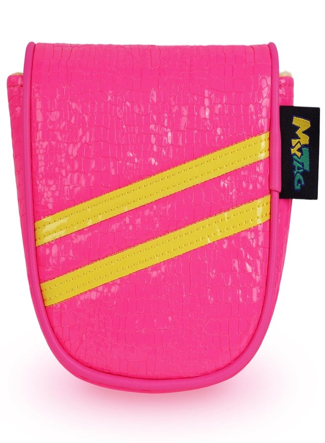 mytag DF3 Putter Headcover for Women Magnetic Closure, Center Shaft Mallet Putter Cover for LAB Putters Shiny Pink - Image 2