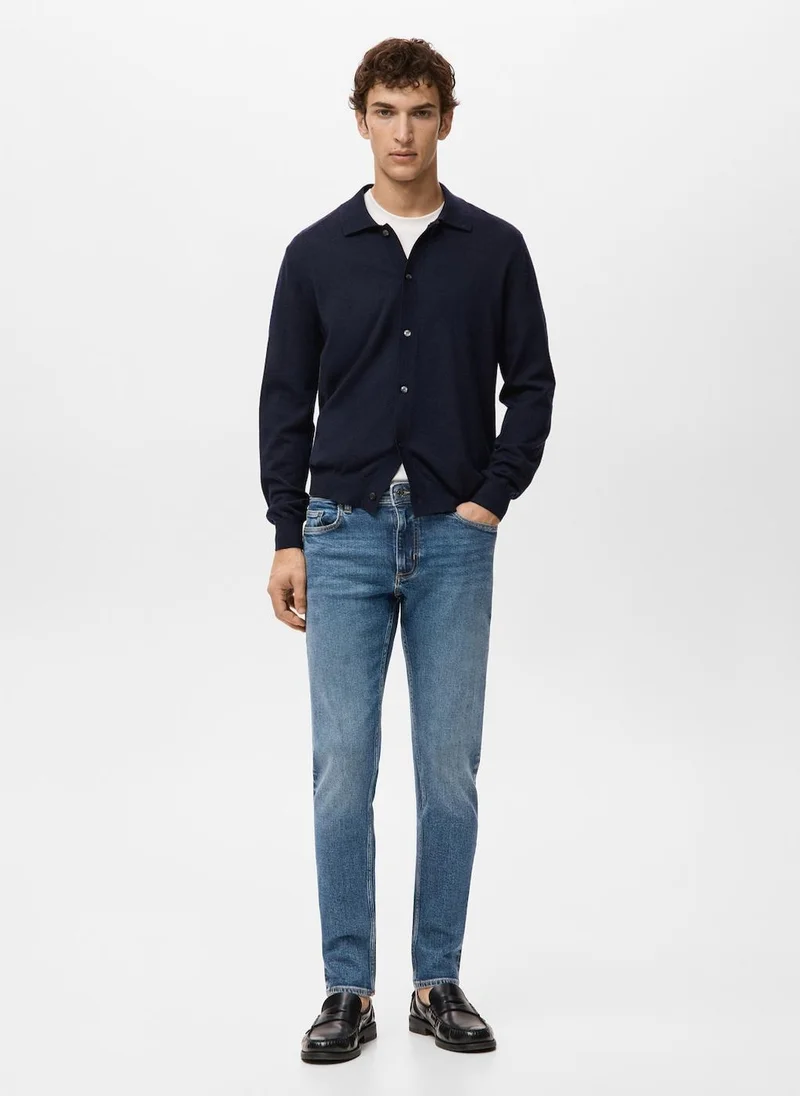 Mango Man  Jan slim-fit faded medium-wash Jeans for Men | Best Price UAE