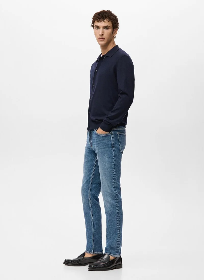 Mango Man  Jan slim-fit faded medium-wash Jeans for Men | Best Price UAE