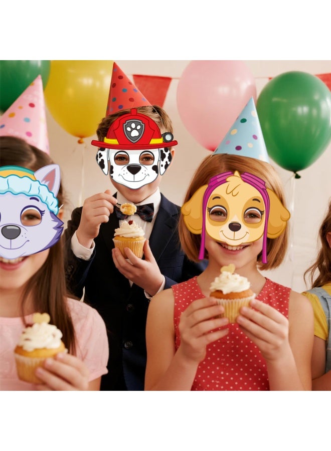ILovhaprty Paw Patrol Paper Masks for Kids Party – 14pcs Puppy Hero Masks for Birthday Party Favors, Dress-Up, Photo Booth Props, Classroom Events & Cartoon-Themed Celebrations for Paw Patrol Party Decorations - Image 4