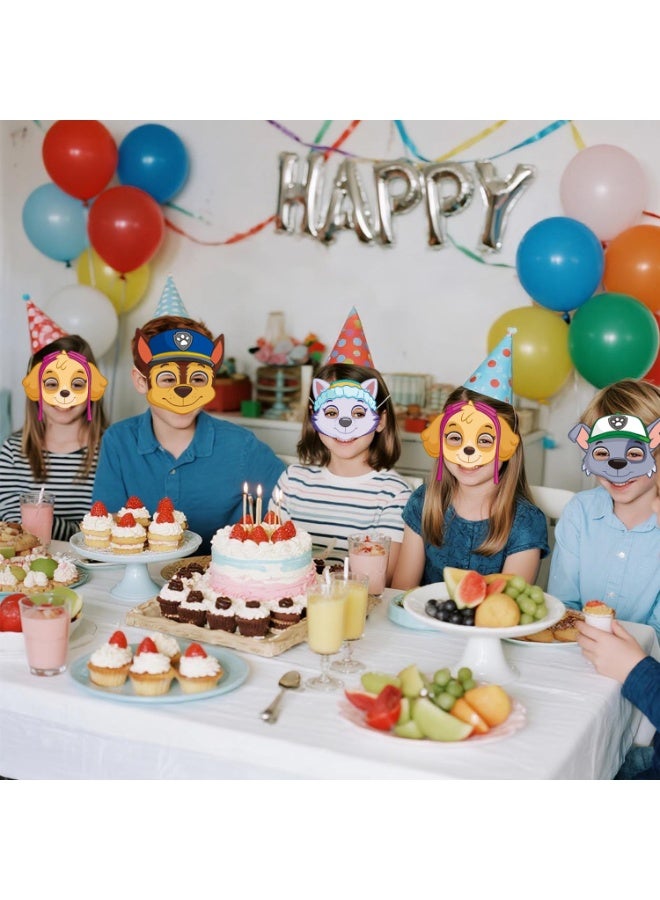 ILovhaprty Paw Patrol Paper Masks for Kids Party – 14pcs Puppy Hero Masks for Birthday Party Favors, Dress-Up, Photo Booth Props, Classroom Events & Cartoon-Themed Celebrations for Paw Patrol Party Decorations - Image 5