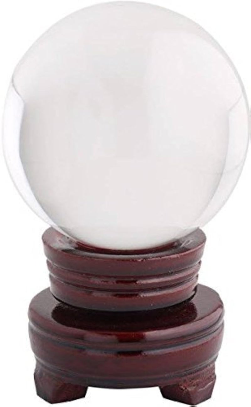 RIPE INDIA® Lance Ball 100 Mm Feng Shui Crystal Gazing Ball with Revolving Wooden Stand Showpiece 15 Cm - Image 5