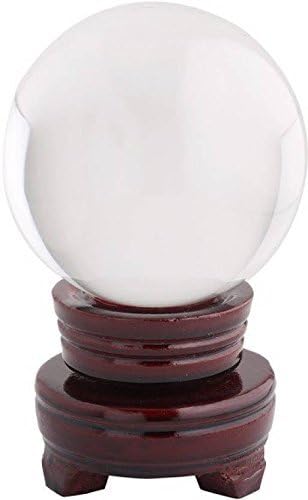 RIPE INDIA® Lance Ball 100 Mm Feng Shui Crystal Gazing Ball with Revolving Wooden Stand Showpiece 15 Cm - Image 2