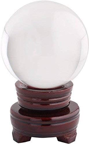 RIPE INDIA® Lance Ball 100 Mm Feng Shui Crystal Gazing Ball with Revolving Wooden Stand Showpiece 15 Cm - Image 4