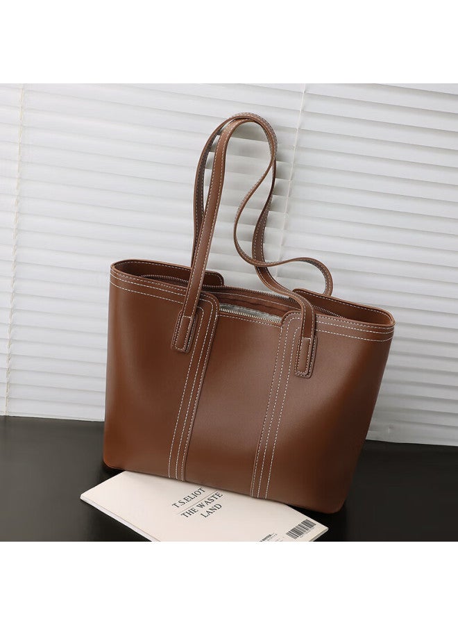 Viney Leather Tote Bag, Large Capacity Handbag, Women's Luxury Underarm Shoulder Bag, Birthday Gift For Girlfriend, Qixi Festival And Valentine's Day Present - Image 2