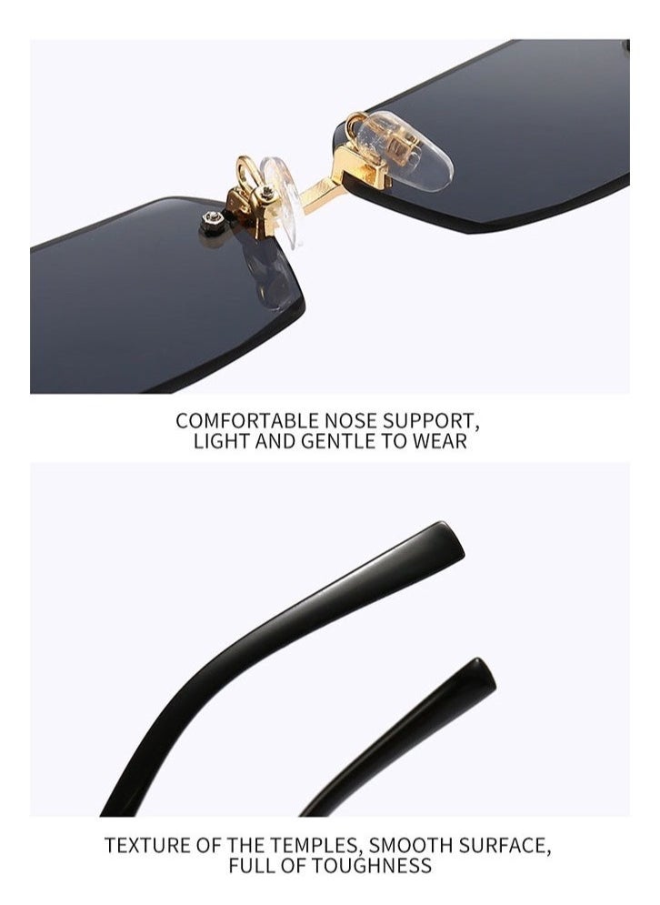 Gasin New Rimless Fashion Trend Sunglasses Personalized Sunglasses UV Protection Unisex  - Image 4