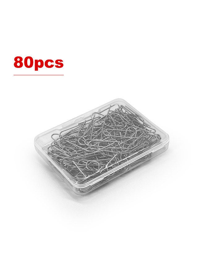 80 Pieces High Temperature Nichrome Wire Jump Rings, U-shaped Nichrome Alloy Wire for DIY Pendant, Ceramic Ornaments, Fusing in Glass, 21 Gauge with Plastic Storage Box