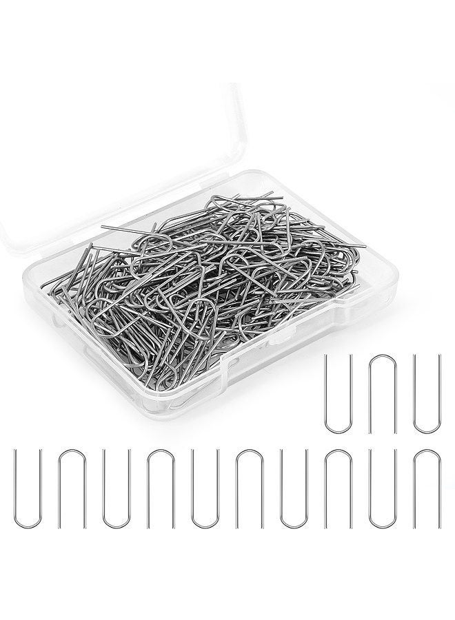 80 Pieces High Temperature Nichrome Wire Jump Rings, U-shaped Nichrome Alloy Wire for DIY Pendant, Ceramic Ornaments, Fusing in Glass, 21 Gauge with Plastic Storage Box