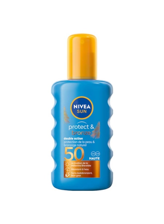 Nivea Sun Protect & Bronze Double Action Spray SPF50 200 ml - Image 1