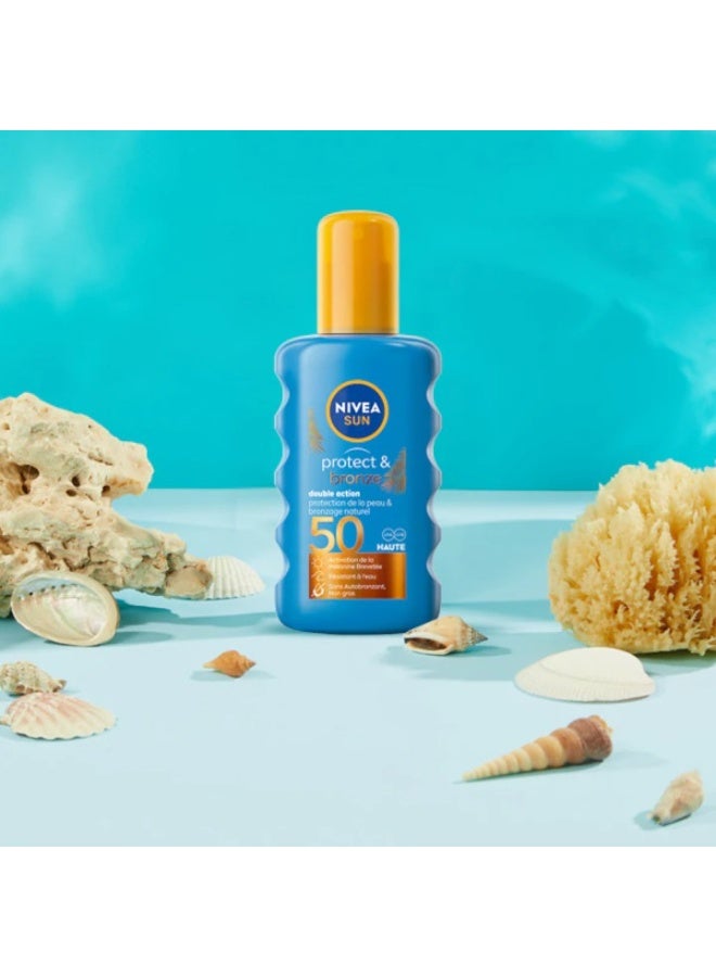 Nivea Sun Protect & Bronze Double Action Spray SPF50 200 ml - Image 2