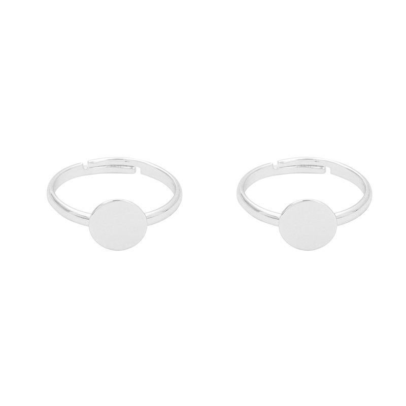 Generic 14K Copper Clap Hanging Plating Color Patch Ring Bracket Simple Ins Wind Ring Semi-finished Handmade Ring diy Material silver disc ring