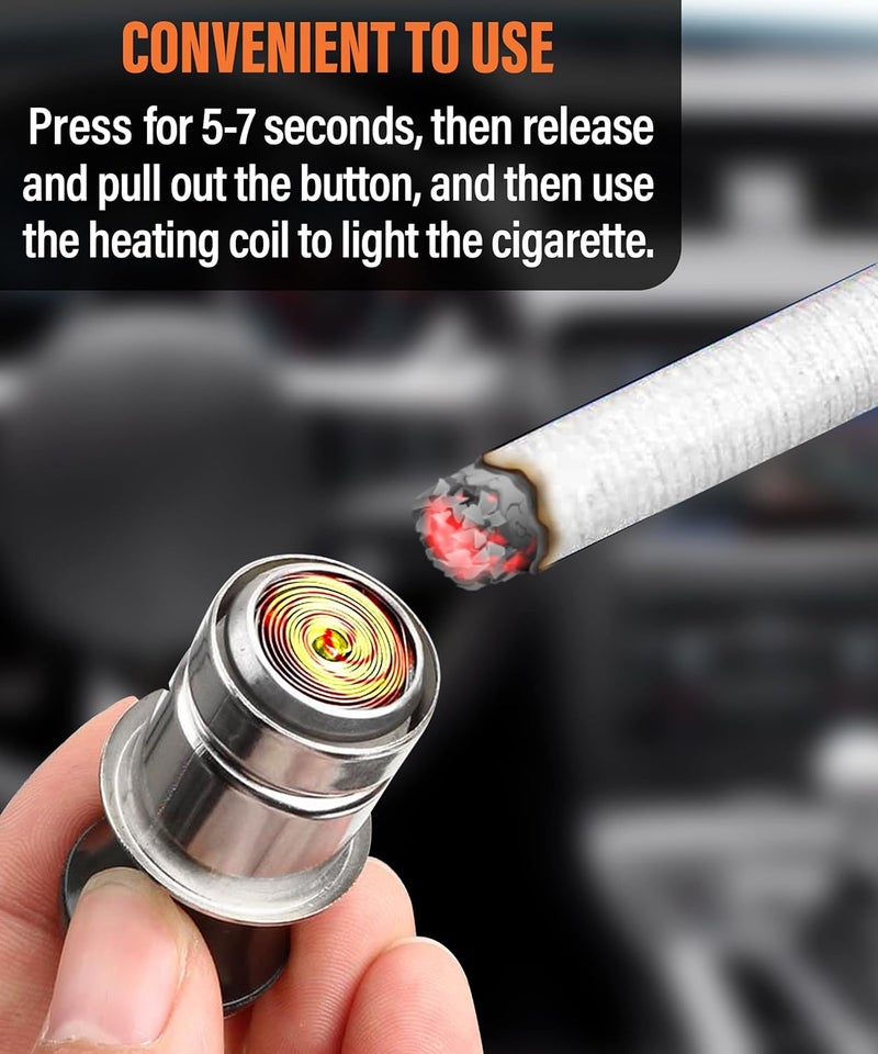 Reswish ESEWALAS PopOut Car Cigarette Lighter 12V Lighter Plug Auto Replacement Accessories Fits Most Vehicles Socket Metal Plastic Construction Cigarette Lighter - Image 4