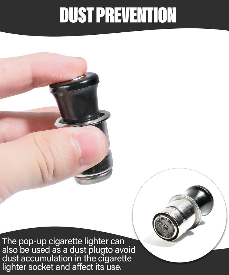 Reswish ESEWALAS PopOut Car Cigarette Lighter 12V Lighter Plug Auto Replacement Accessories Fits Most Vehicles Socket Metal Plastic Construction Cigarette Lighter - Image 5