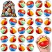 Hungdao 75 Pcs Beach Stress Balls 25 Inch Mini Relief Stress Balls Rainbow Pool Game Toys Foam Sports Toys with Storage Bag for Office Gifts Classroom Rewards Birthday Party Favor - Image 2