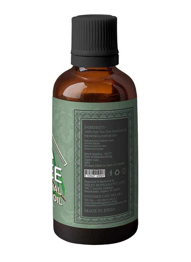 هيلين بيوفارم - زيت شجرة الشاي العطري - زجاجة 50 مل، عبوة واحدة، لبشرة وشعر صحيين (Melaleuca Alternifolia) - Image 1