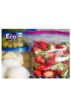 ECO Plastic 50 Pieces Zipper Lock Bag Set Clear 18x21cm  Disposable Freezer Zipper Bag  - Image 2