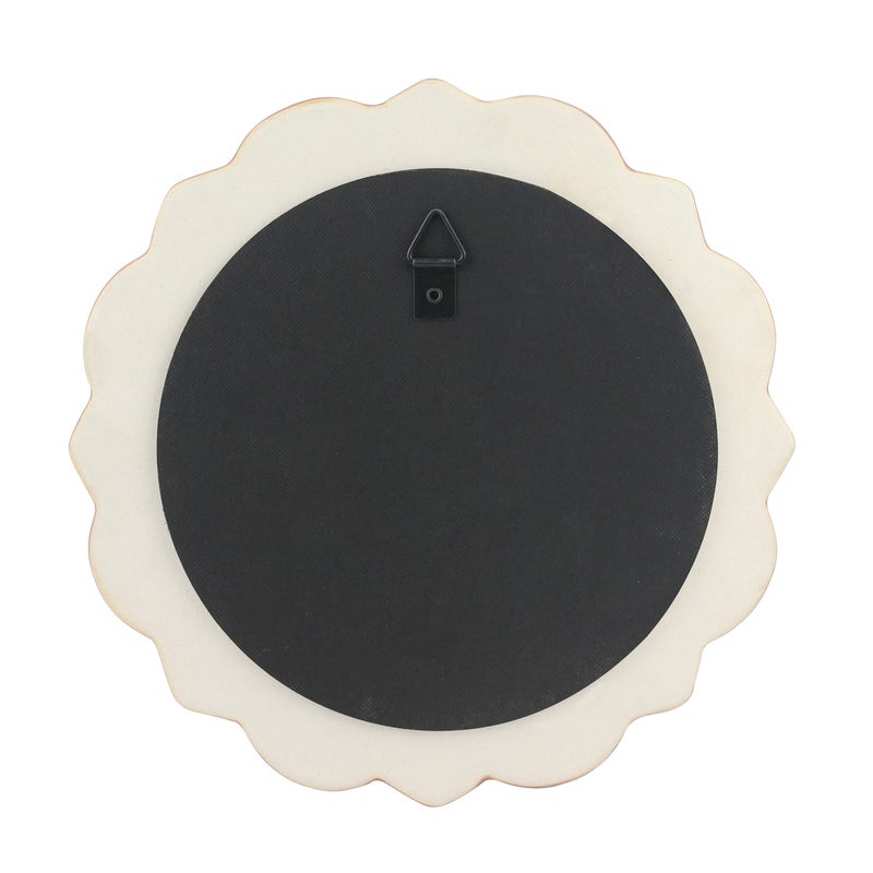 Stonebriar Decorative 9"" Pale Pink Round Floral Ceramic Accent Wall Mirror with Attached Hanging Loop  Decorative Decor for The Living Room  Bedroom  Bathroom  Hallway  and Entryway - Image 3