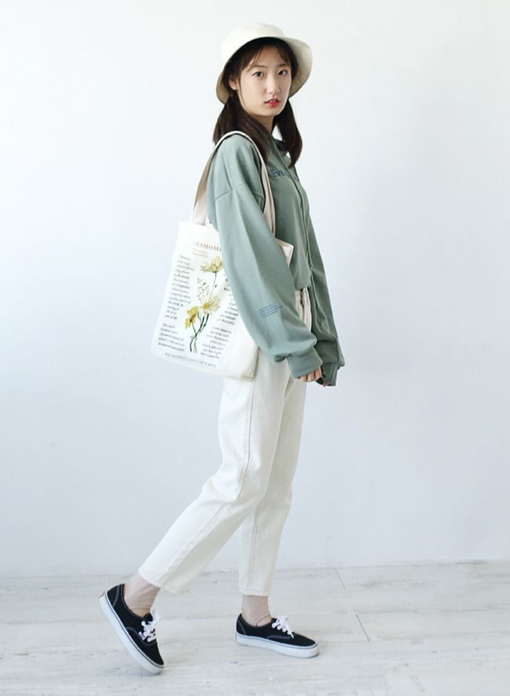 Y&D Canvas Tote Bag Strap Reusable Grocery Shopping Cloth Zip Women Eco-Friendly with Handle Washable Fashion Beach Shoulder Shopping, School - Image 2