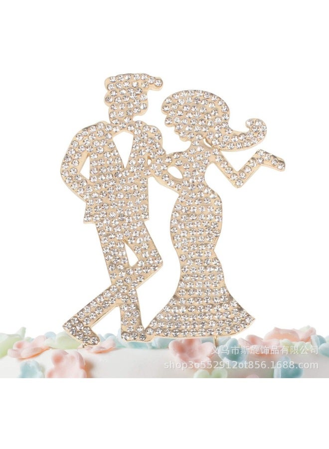 Spin Mr And Mrs Wedding Cake Insert Card Bride And New Love Wedding Wedding Cake Decoration Accessories - Image 1