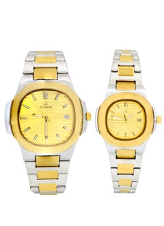 Fitron Fitron Quartz Analog Two Tone Couple Set Watch For Men and Women  - Image 1