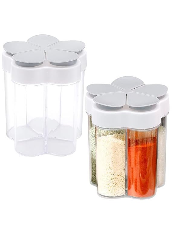 ZURITY ZURITY 5 in 1 Spice Container Salt and Pepper Shaker Transparent Seasoning Shaker Camping Seasoning Jars Travel Spice Containers Condiment Bottle for Camping Hiking BBQ Picnic  - Image 1
