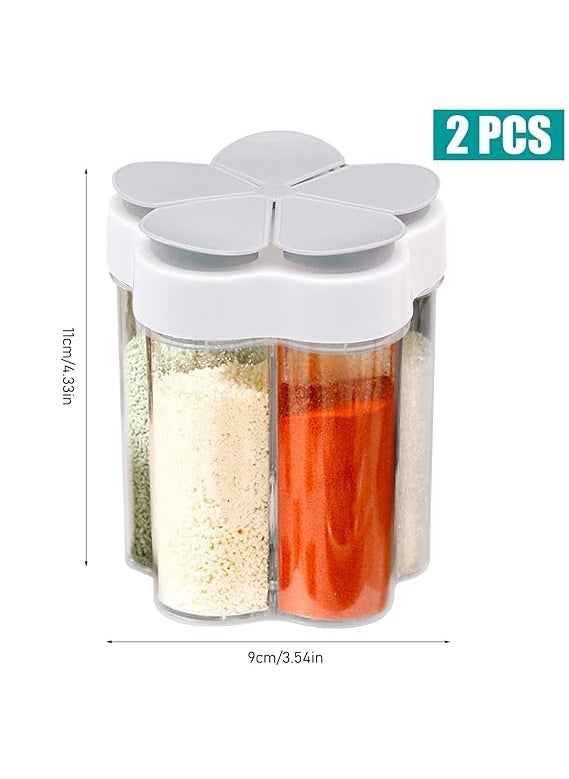 ZURITY ZURITY 5 in 1 Spice Container Salt and Pepper Shaker Transparent Seasoning Shaker Camping Seasoning Jars Travel Spice Containers Condiment Bottle for Camping Hiking BBQ Picnic  - Image 2