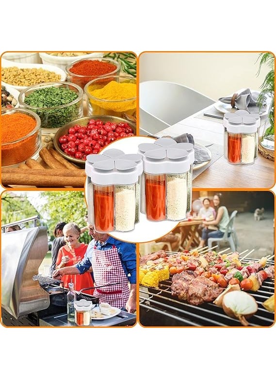 ZURITY ZURITY 5 in 1 Spice Container Salt and Pepper Shaker Transparent Seasoning Shaker Camping Seasoning Jars Travel Spice Containers Condiment Bottle for Camping Hiking BBQ Picnic  - Image 5