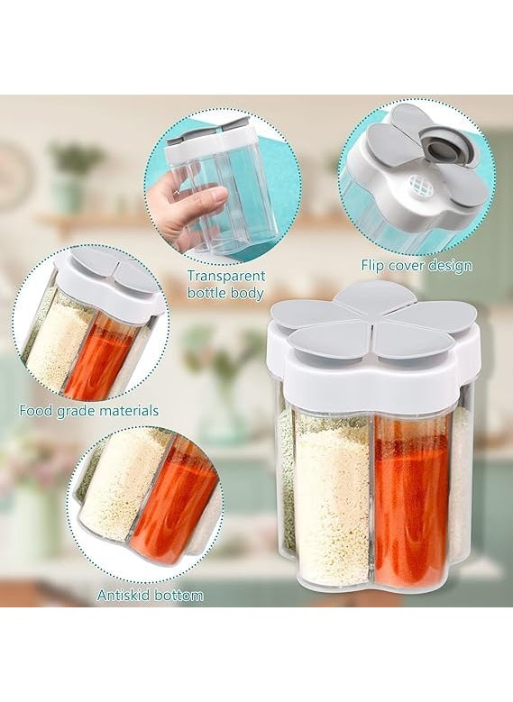 ZURITY ZURITY 5 in 1 Spice Container Salt and Pepper Shaker Transparent Seasoning Shaker Camping Seasoning Jars Travel Spice Containers Condiment Bottle for Camping Hiking BBQ Picnic  - Image 3