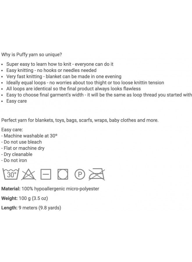 ALIZE 4 skn/Ball Alize Puffy Baby Big Loop Blanket Yarn 100% Micropolyester Soft Yarn 400gr 39.3 yds (183-Light Blue) - Image 2