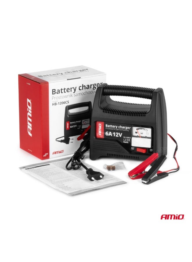 AMIO 6A 12V Car Battery Charger with Analog Charge Indicator & Safety Protection – SBC-6A - Image 5