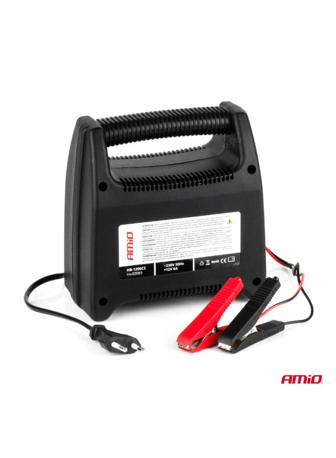 AMIO 6A 12V Car Battery Charger with Analog Charge Indicator & Safety Protection – SBC-6A - Image 2