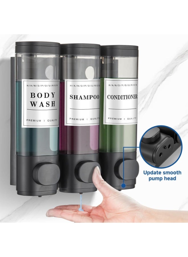 FDTY 3 قطع موزع شامبو وبلسم موزع صابون دش مثبت على الحائط، 3 * 300 مل، موزع صابون دش مثبت على الحائط بدون حفر، للاستحمام، الحمام، الفندق 8.26 * 8.46 * 2.75 بوصة - Image 4