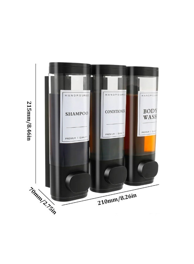 FDTY 3 قطع موزع شامبو وبلسم موزع صابون دش مثبت على الحائط، 3 * 300 مل، موزع صابون دش مثبت على الحائط بدون حفر، للاستحمام، الحمام، الفندق 8.26 * 8.46 * 2.75 بوصة - Image 5